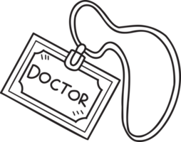 Hand Drawn doctor tag illustration png