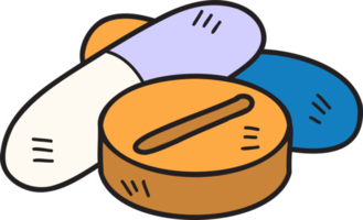 Hand Drawn capsule pill illustration png