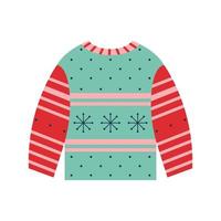 Christmas knitted ugly sweater doodle icon. vector