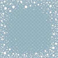 Frame from Falling Snow Effect. Design element. Winter falling snow background.Print vector