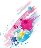 Background of paint splashes and line brushes vector