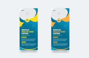 Rollup Banner design healthcare cover template hospital brochure background vector