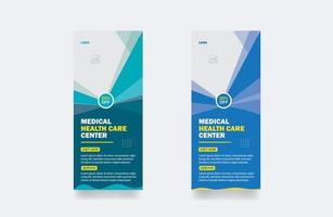 diseño de banner acumulativo plantilla de portada de atención médica fondo de folleto de hospital plantilla de póster corporativo acumulativo de clínica vector