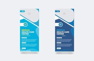 Medical Rollup Banner design healthcare cover template hospital brochure background clinic Rollup corporate vector