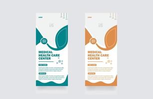 Medical Rollup Banner healthcare cover template hospital vector