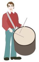 Vector isolated illustration of drummer.