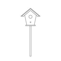 Bird House Outline Icon Illustration on White Background vector