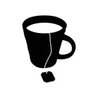 Cup of Tea Silhouette. Black and White Icon Design Elements on Isolated White Background vector