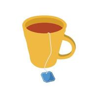 taza de té ilustración plana. elemento de diseño de icono limpio sobre fondo blanco aislado vector