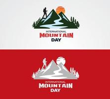 día internacional de la montaña. concepto creativo de montaña. adecuado para tarjetas de felicitación, afiches y pancartas. ilustración vectorial vector