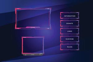 Set of twitch panels with abstract  shapes template vector