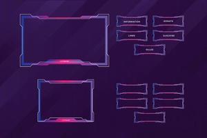 Set of twitch panels with abstract  shapes template vector