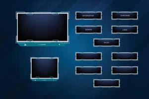 Set of twitch panels with abstract  shapes template vector