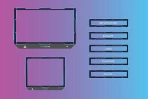 Set of twitch panels with abstract  shapes template vector