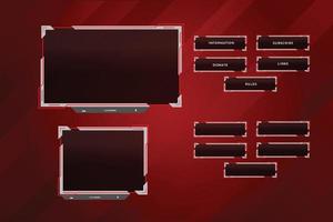 Set of modern twitch gaming panels for ui design template vector