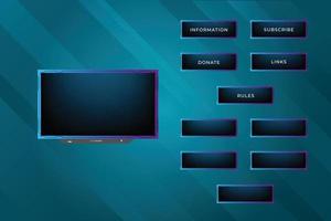 Set of twitch panels with abstract  shapes template vector