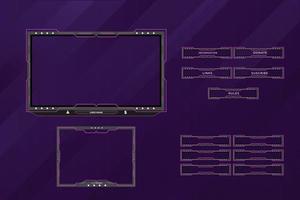 Set of twitch panels with abstract  shapes template vector