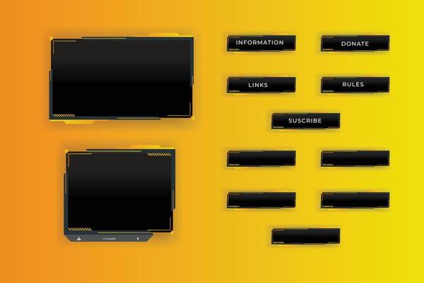 Set of twitch panels with abstract  shapes template