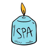 Cute aroma spa candle, vector illustration