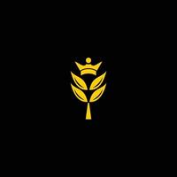 wheat king logo design vector