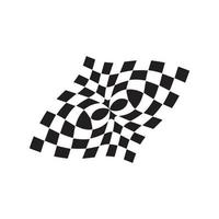 banderas de carreras de autos a cuadros en blanco y negro y juego de vectores de cinta de acabado. bandera deportiva para la carrera de competición, ilustración de la bandera de verificación del ganador