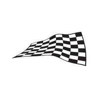 Black and white checkered auto racing flags and finishing tape vector set. Sport flag for competition race, winner check flag illustration