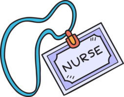 ilustración de etiqueta de enfermera dibujada a mano png