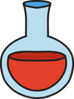 dibujado a mano ilustración de botella química redonda png