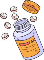 hand gezeichnete tabletten und medizinflaschenillustration png