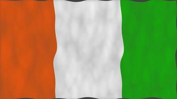 Cote D'Ivoire Nation Flag. Seamless looping waving animation. video