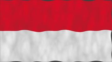 bandera de la nación de indonesia. animación ondulante en bucle sin fisuras. video