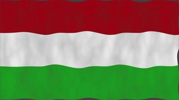 bandera de la nación de Hungría. animación ondulante en bucle sin fisuras. video