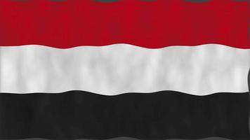 bandera de la nación yemení. animación ondulante en bucle sin fisuras. video