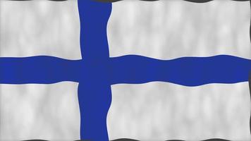 drapeau de la nation finlandaise. animation ondulant en boucle transparente. video