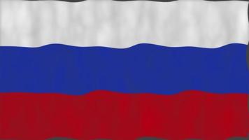 bandera de la nación rusa. animación ondulante en bucle sin fisuras. video