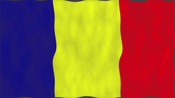 drapeau de la nation tchadienne. animation ondulant en boucle transparente. video