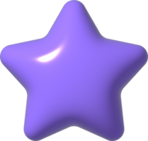3d blu stella icona. 3d vacanza elemento png