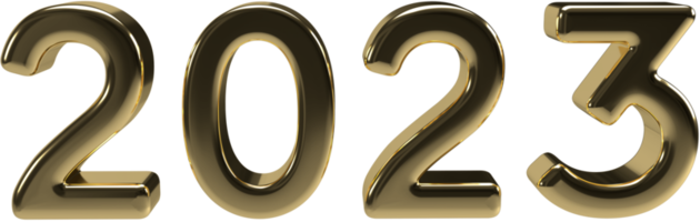 ano de números de ouro. símbolo de evento de ano novo 3d realista png