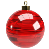 3d blown red glass Christmas tree toy. Christmas and Happy New Year realistic design element. png