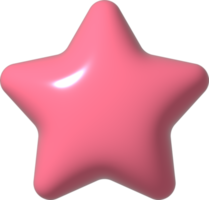 3D pink star icon. 3D holiday element png