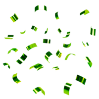 vallend glimmend groen confetti. helder limoen feestelijk klatergoud. vakantie ontwerp element png