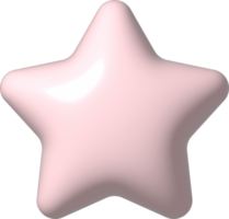 3D pink star icon. 3D holiday element png