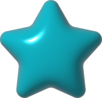 3D blaues Sternsymbol. 3D-Urlaubselement png