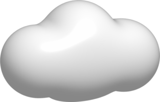 3d nube bianca. 3d tempo metereologico elemento png
