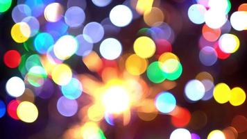 Abstract blurred christmas lights from garland. Winter holidays concept. video