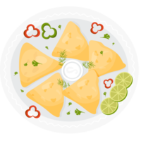 Mexican Quesadilla in bowl with sauce png