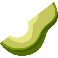 palta. mitad y rebanada de fruta png