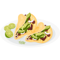 Mexican beef tacos with vegetables png