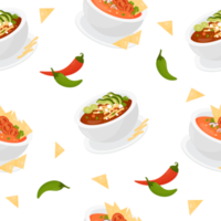 sömlös mönster med mexikansk tomat soppa png