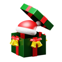 sombrero de caja de regalo de navidad png